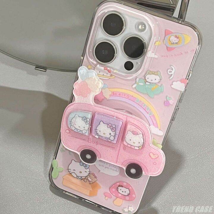 เคสโทรศัพท์มือถืออะคริลิค-แบบนิ่ม-ลายการ์ตูนคิตตี้-กันกระแทก-สําหรับ-iphone-14-13-12