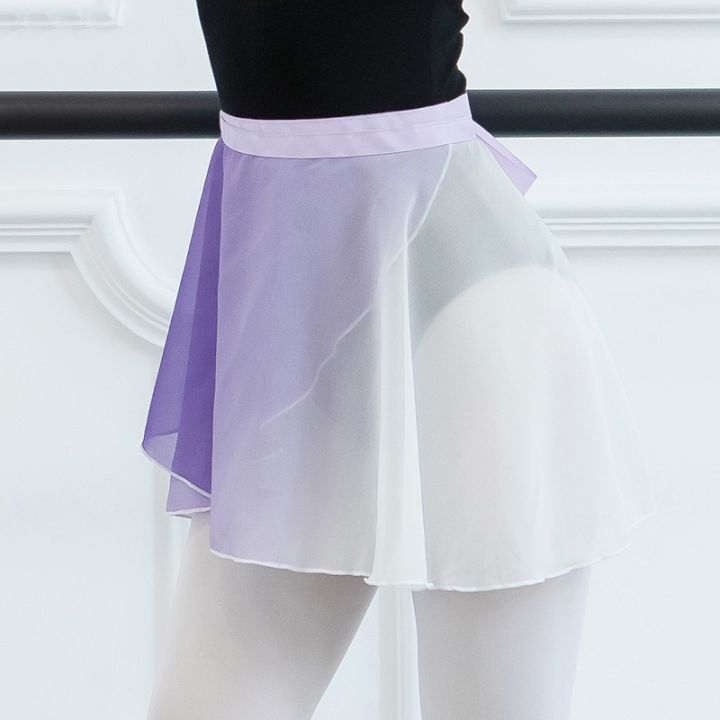 ushine-กระโปรงผ้าพันบัลเล่ต์ผ้าพันคอผ้าชีฟองไล่ระดับสีสำหรับผู้ใหญ่-ชุดเดรส-tutu-ผู้หญิงสเก็ตชุดบัลเลต์