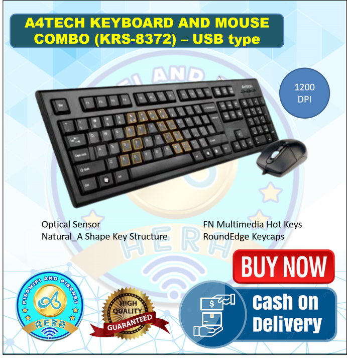A4TECH KEYBOARD AND MOUSE COMBO (KRS-8372) – USB type | Lazada PH