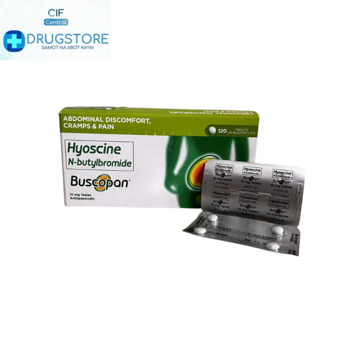 BUSCOPAN TAB (HYOSCINEN BUTYL BROMIDE) 4's lower belly pain relief