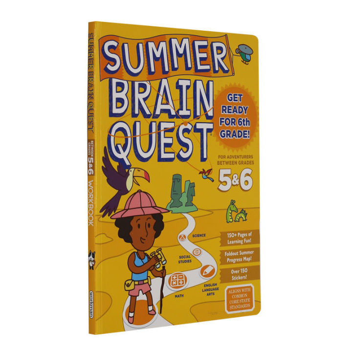 summer-brain-quest-ระหว่างเกรด5และ6ภาษาอังกฤษดั้งเดิมอเมริกันเด็กประถมทั่วไปฝึกวันหยุดฤดูร้อนการออกกำลังกายหนังสือ5ชั้นประถมศึกษาปีที่6หนังสือเรียนปกอ่อน