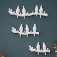 Wall Hooks Decorative Key Holder Mounted Rack Bags and Handbags Coats Hats Keys Hanger Resin Birds