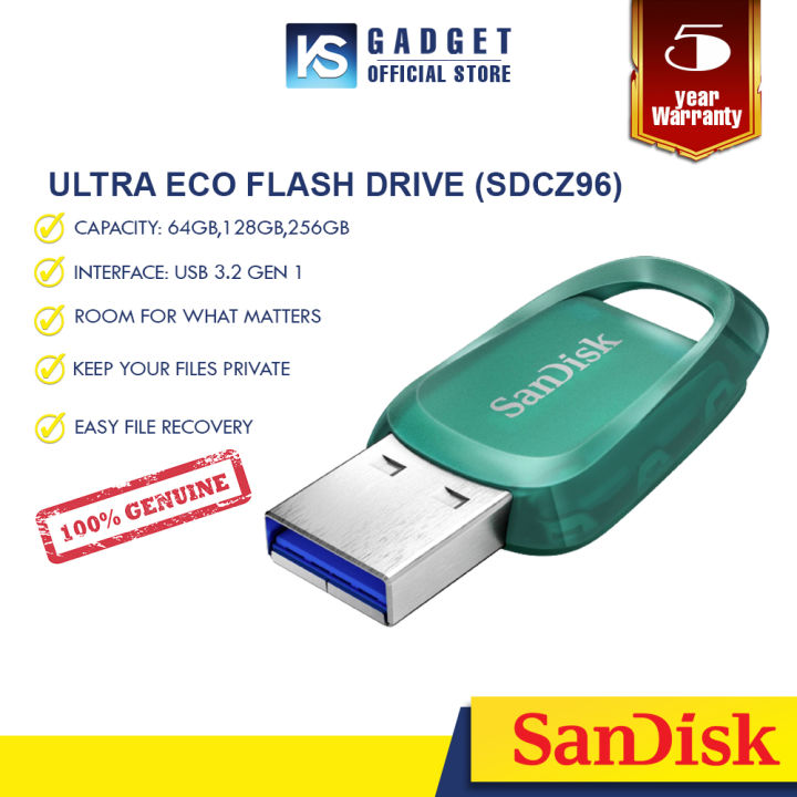 SanDisk 64GB Ultra Eco USB 3.2 Gen 1 USB Flash Drive Speed up to 100MBs  SDCZ96