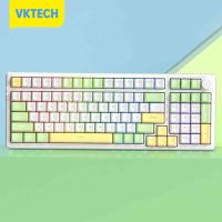 [Vktech] 99คีย์คีย์บอร์ดแบบกลไกปะเก็นสลับร้อนคีย์บอร์ดแบบกลไกแบ็คไลท์ RGB แป้นพิมพ์เชิงกลสำหรับเล่นเกมอุปกรณ์คอมพิวเตอร์การเชื่อมต่อ3โหมดสำหรับแล็ปท็อปเดสก์ท็อปพีซี