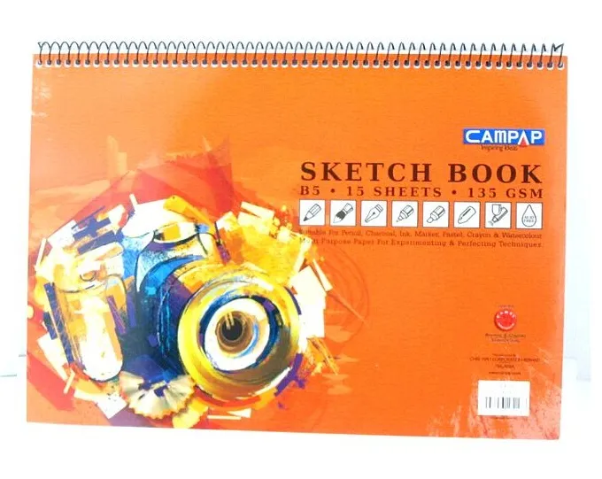 CAMPAP SKETCH BOOK B5 15 SHEETS 135GSM (CA-3213) - 30-13213-7 - SCHOOL ...