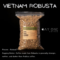 เมล็ดกาแฟโรบัสต้า เมล็ดกาแฟดิบ 1 กิโลกรัม Robusta coffee bean 1 kg. DAY ONE COFFEE