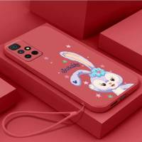 เคส Redmi 10 4G Redmi 10เคสนิ่มใส่โทรศัพท์ซิลิโคนเหลวที่ดีที่สุดเคสเคสกันกระแทกมือถือเรียบเคสโทรศัพท์โทรศัพท์กระต่ายน่ารักพร้อมสายคล้อง