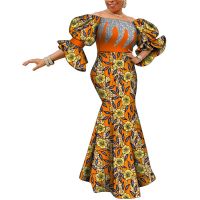 [Free ship] 1 dropshipping African ethnic womens dress long double-sided wax cloth traditional