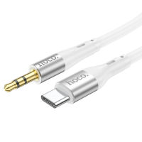 Hoco UPA22 Type-c สาย AUX Type-C to aux 3.5mm สายต่อลำโพง UPA22, 3.5mm male to Type-C male audio conversion cable, silicone braid, aluminum alloy connectors, 1m