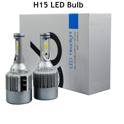2 ampoules Car H15 LED Bulb Headligh 50W 5000LM Wireless Car Headlight Lamp 12V Conversion Driving Light White For VW Audi BMW