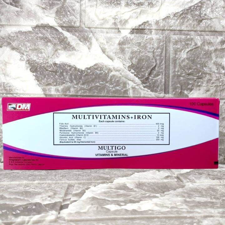 MULTIGO 100 Capsules Multivitamins + Iron Lazada PH