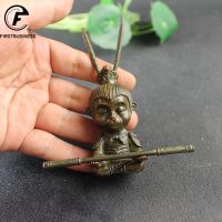 Antique Copper Monkey King Sun WuKong Statue Desktop Ornament Retro Buddha Figurine Lucky Feng Shui Home Decor Craft Accessories