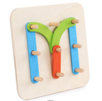 Wooden Montessori Letter Number Alphabet Construction Puzzle Set Early Educational Toys