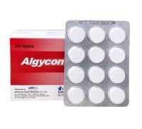 ALGYCON 200 MG 12 TABLETS ชนิดแผง อัลไกคอน 200 มก . (1 แผง 12 เม็ด ) กรดไหลย้อน เม็ดเคี้ยว