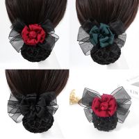 Professional Headdress Bowknot Hairnet Nurse Bank Hotel Waiter Work Hair Clip Silk Gauze Curling Hair Accessories