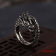 Shipiaoya แหวนกรงเล็บมังกรแนวสยองขวัญฮาโลวีนแหวนแนวพังก์โกธิคสีดำของขวัญ