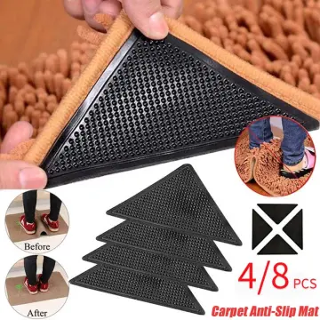 4Pcs/Set Rug Gripper Anti-skid Rubber Mat Non-Slip Patch Tape