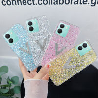 เคสโทรศัพท์ Y36 VIVO ใหม่ Y78 Y02A Y02T เพชรหรูหราเงินโปร่งใสกันกระแทกปลอกอ่อนสำหรับ VIVOY27 5G พร้อม3D เจาะเต็มรูปแบบขนาดใหญ่ฝาครอบ V VIVOY36