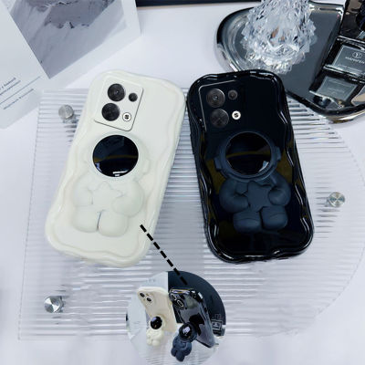 เคสโทรศัพท์ Tecno Spark GO 2023 เคส Phone Case Infinix Smart 7 X6515 Smart7 HD Plus เคสขาตั้งซ่อนรูปนักบินอวกาศสุดเท่ทันสมัยสีทึบขอบครีมกรอบป้องกันเลนส์แบบนิ่ม