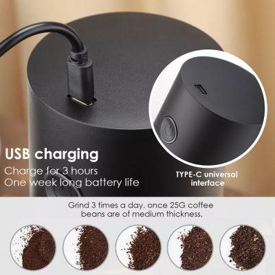 （HOT NEW）เครื่องบดกาแฟไฟฟ้า2022ใหม่ถั่วอัตโนมัติเครื่องทำ MillEspresso สำหรับ Cafe HomeUSB ชาร์จใหม่ได้