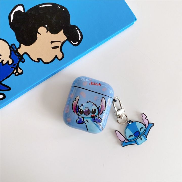 น่ารักดาวเคราะห์สีฟ้าstitchหูฟังสำหรับairpods-pro-3-2-1น่ารักการ์ตูนelf-monsterพีซีเคสแบบแข็งหูฟังบลูทูธฝาครอบ