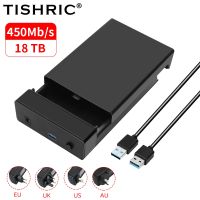 TISHRIC External HDD Case 2.5/3. 5 SSD External Hard Drive Box Enclosure 450Mb/s 18TB SATA to USB 3.0 Hard Disk Case Adapter