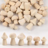 【YF】☾  10PCs Wood Painting Materials Ornaments Crafts Graffiti Mushrooms Accessories