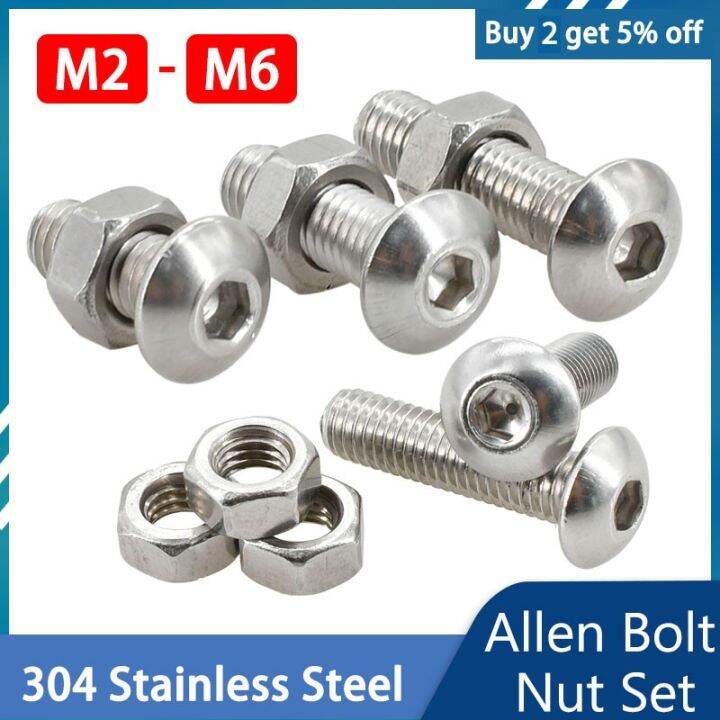 M2 M3 M4 M5 M6 Nuts And Bolts Set Stainless Steel Hexagon Button Head