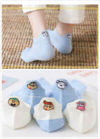 Sin Chan Socks_1เแพ็ค 5สี 5วัน ถุงเท้าข้อสั้น ปักลายลายคิตตี้ แพ็ค5คู่ 5สี งานเกรด A