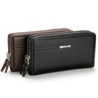 ❀✖ cri237 Business Men Wallet Long Designed Double Zipper Purse Clutch