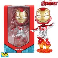 ฟิกเกอร์โมเดลซุปเปอร์ฮีโร่ตัวน้อยสุดน่ารักจาก Marvel Iron Man Mark XLIII Cosbaby Bobble Head (Stand)