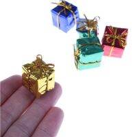 10pcs 3D Mini Christmas Wood Miniature Dollhouse cube Gift Box wedding box Dollhouse Furniture Kits Toys for Girl Christmas Gift