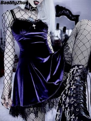 【HOT】❧ Gothic Spaghetti Waist Dresses Goth