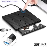 Touch Control USB3.0 Bluray External Optical Drive 3D Player BD-RE Burner Recorder DVD+/-RW DVD-RAM for Apple Laptop Computer PC