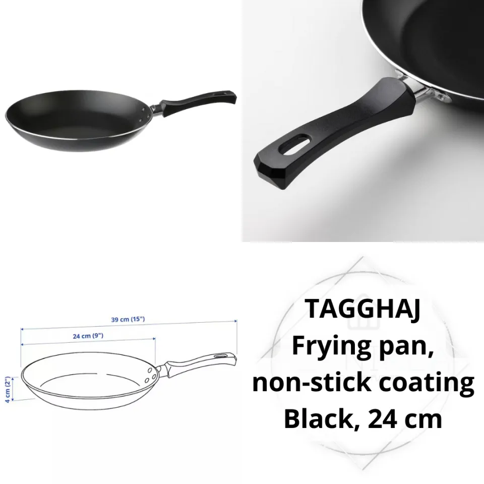 TAGGHAJ Frying pan, non-stick coating black, 9 - IKEA