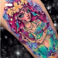 Anime Fake Tattoo Sticker Waterproof Temporary Sailor Moon Mermaid Flower Arm For Woman 18 Body Transfer Art Water Japanese Cute Stickers