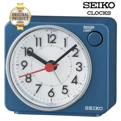SEIKO Quiet Sweep (Snooze)นาฬิกาปลุก รุ่น QHE100E -สีน้ำเงินหน้าขาว