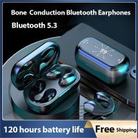 Bone Conduction Bluetooth 5.3 Earphones TWS Wireless Headphones Earclip Design Touch Control LED Earbuds Sports Headset With Mic Over The Ear Headphon