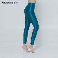 AMORESY เต็มเนียนเซ็กซี่แน่นความรู้สึก C Arry สะโพกเปลือยกายเพาะกายยืดนอกหญิง Leggings เก้านาทีของกางเกง