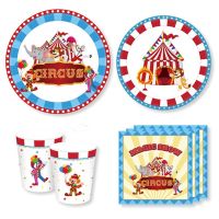 Carnival Circus Birthday Party Supplies Safari Party Paper Napkins Birthday Disposable Tableware Jungle Party Plate