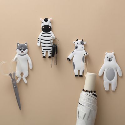 【YF】 And Hook Not Punch Hang Need Cute Adhesive Behind Door Do Bend Animals To Cartoon Door The Key Soft Can Holes