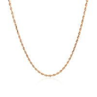 สร้อยคอโซ่ ทอง Rose Gold ลายเหลี่ยมเพชร14k   ขนาด 1.5มม. (เวลาจัดส่ง 7-10 วัน) 14k Rose Gold Solid Diamond Cut Rope Chain 1.5mm