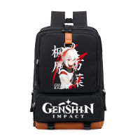 Genshin Impact กระเป๋าเป้สะพายหลัง Yuanshen กระเป๋าคู่สำหรับนักเรียนมัธยมต้น