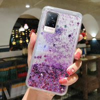 เคสโทรศัพท์สำหรับ VIVO V21,เคสซิลิโคน TPU ใสแวววาวทรายไหลกลิตเตอร์แวววาว