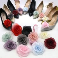 1 Pair Stylish Removable Rose Flower Shoe Clips Women Detachable Cloth Flower Charms Wedding Shoe Buckles High Heels Ornaments