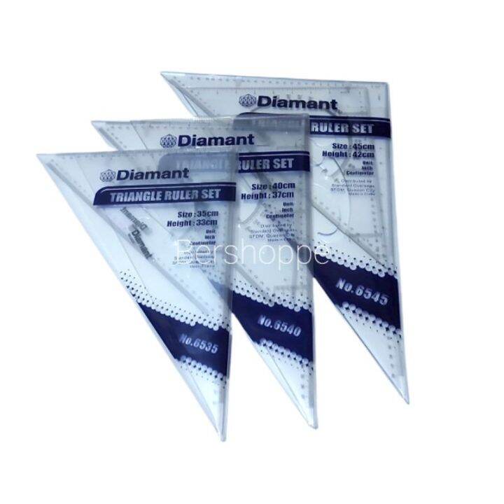 Deli/Diamant Triangle Ruler Set 2 pcs per set(set of 45 x 90 and 30 60 ...