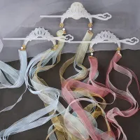 Chinese Hairpin Tiaras Set For Women Classic Silk Ribbon Hairpin Chopstick Girls Party Cosplay Headpiece Fairy Hair Jewelry Haberdashery