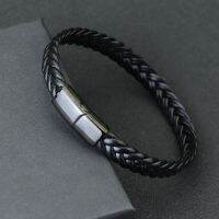 New Men Leather Unfading Braclet Hombre Cable Braslet Husband Braided Homme Joias