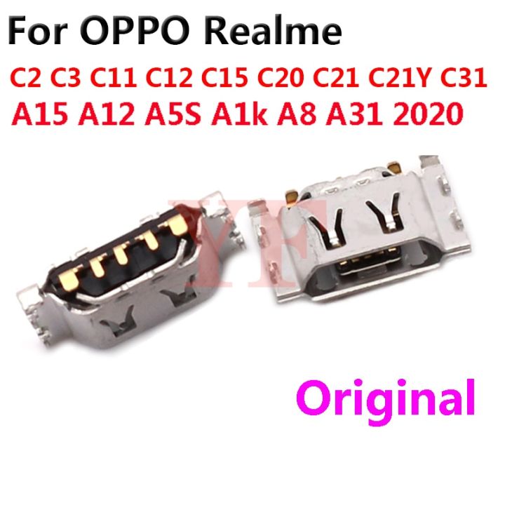 ‘；【。- Original 10PCS For  A15 A12 A5S A1K A8 A31 2020 Realme 3 C2 C3 C11 C12 C15 C20 C21 C21Y C31 USB Charging Port Dock Connector