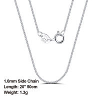 Rinntin 925 Sterling Silver Italian Handmade 1.2mm Chopin Chain Necklace for Women Fashion Simple Basic Chain Jewelry SC53